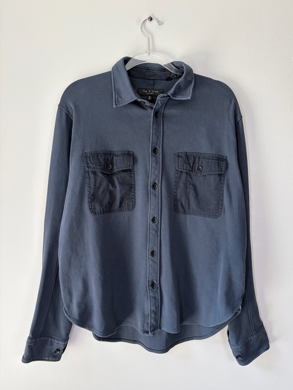 Rag & Bone Men’s Contrasting Fabric Pocket Button Down Shacket Shirt